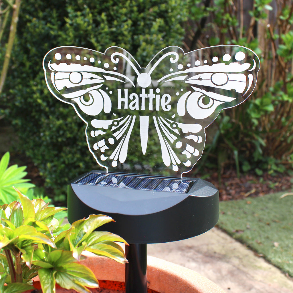 Personalised Butterfly Solar Light - Buy LED Lights, Candles & Decorations at GiftMasters.co.uk
