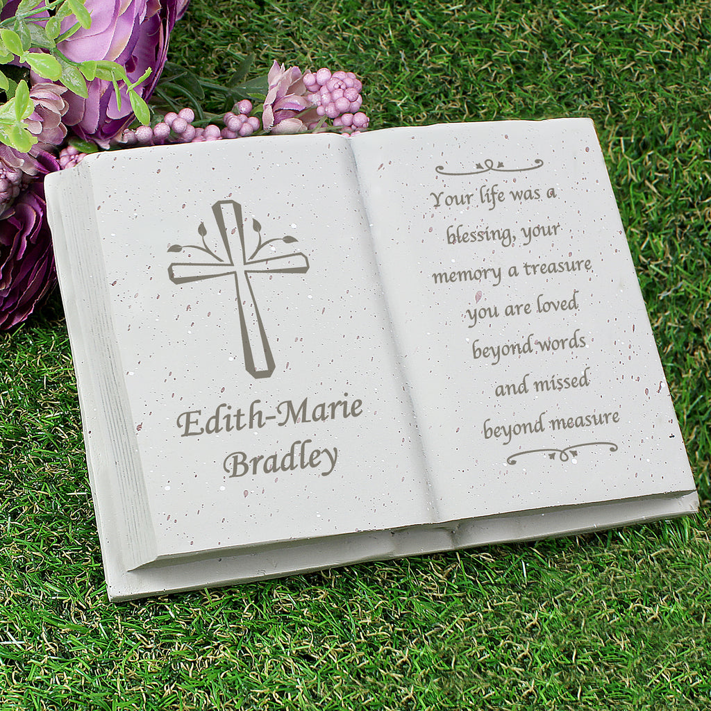 Personalised Cross Memorial Book - Buy Memorials at GiftMasters.co.uk