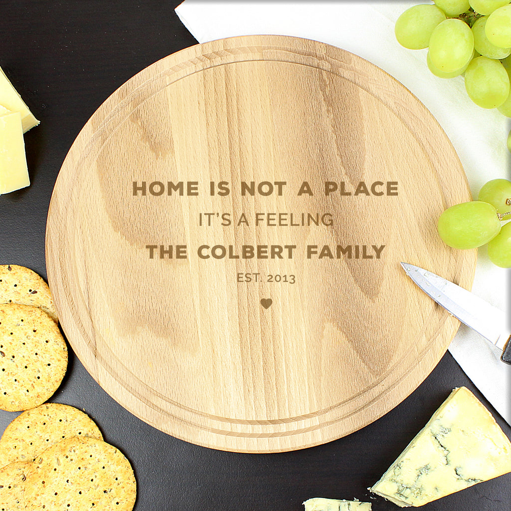 Personalised Round Chopping Board - Buy Kitchen, Baking & Dining Gifts at GiftMasters.co.uk