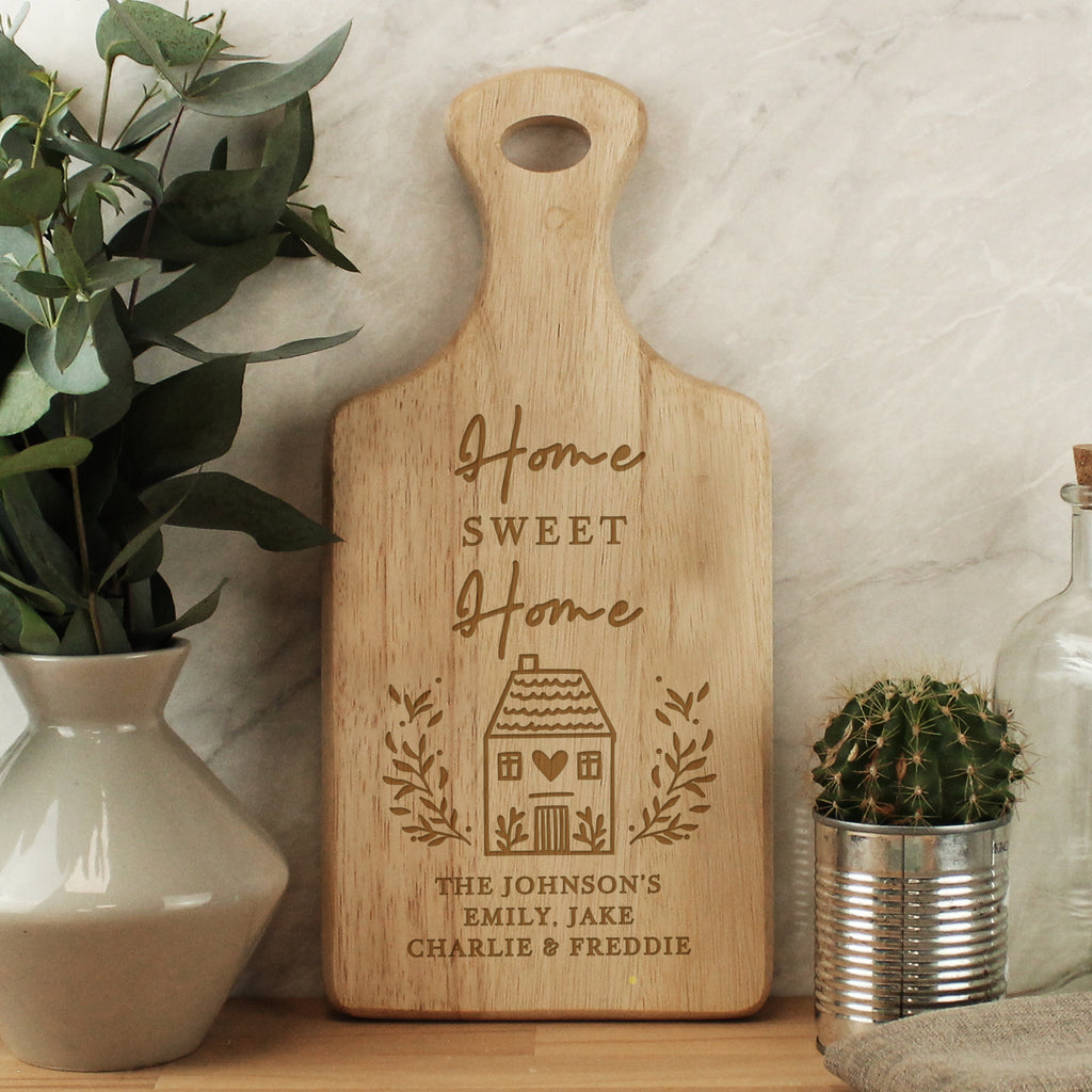 Personalised HOME Wooden Paddle Board - Buy Kitchen, Baking & Dining Gifts at GiftMasters.co.uk