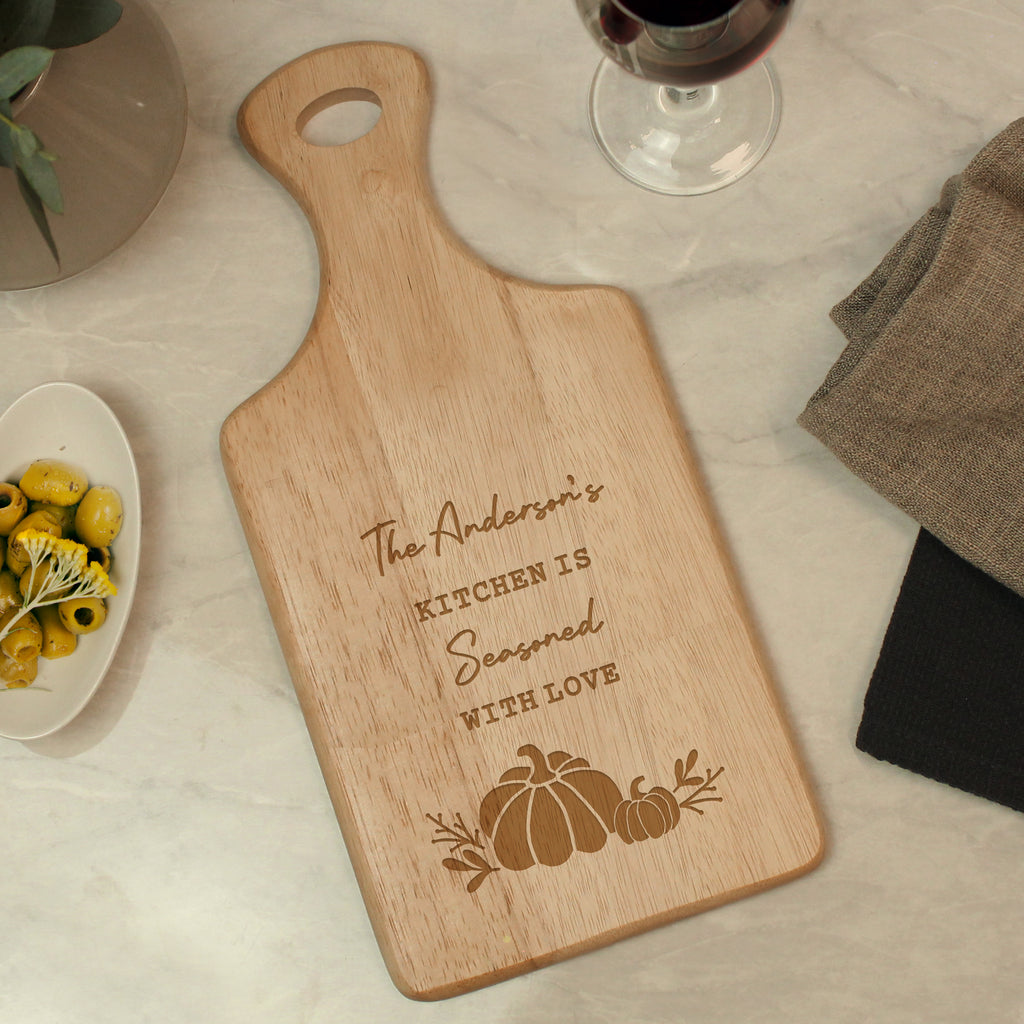 Personalised Pumpkin Paddle Chopping Board - Buy  at GiftMasters.co.uk