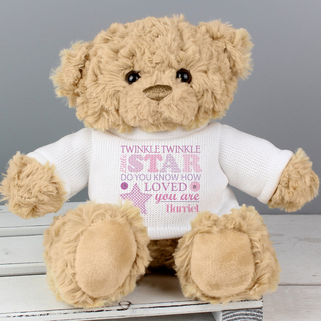 Personalised Twinkle Girls Teddy Bear - Buy Plush at GiftMasters.co.uk