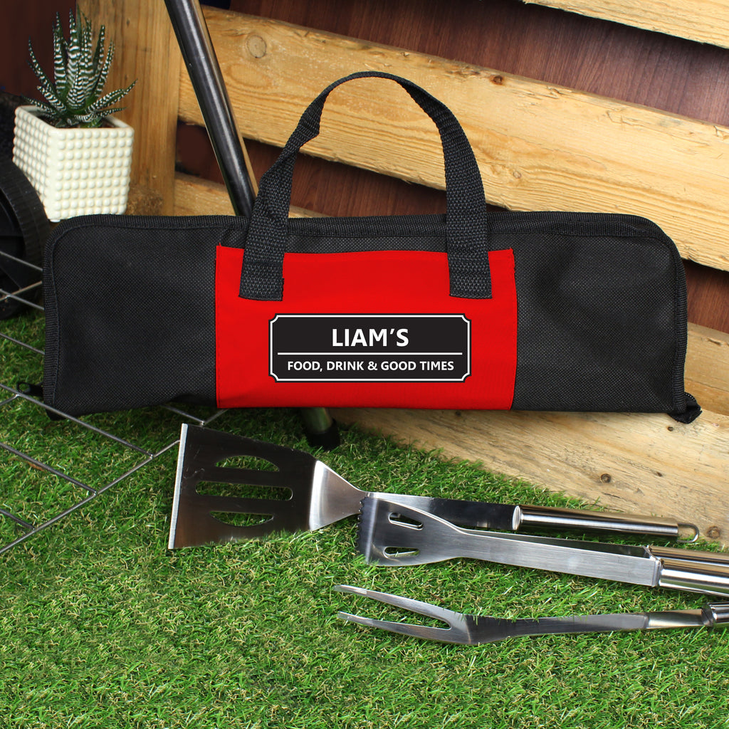 Personalised Classic Stainless Steel BBQ Kit - Buy Kitchen, Baking & Dining Gifts at GiftMasters.co.uk