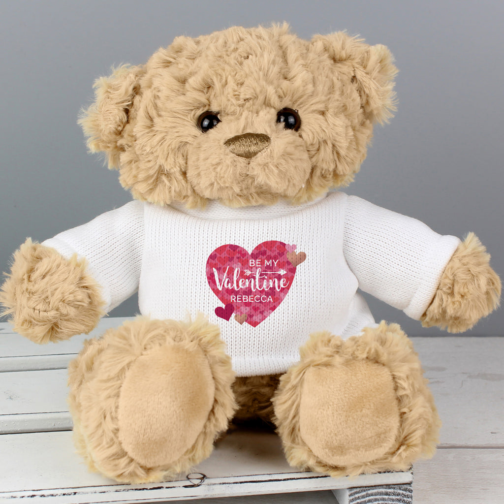 Personalised Valentine's Day Confetti Hearts Teddy Bear - Buy Plush at GiftMasters.co.uk