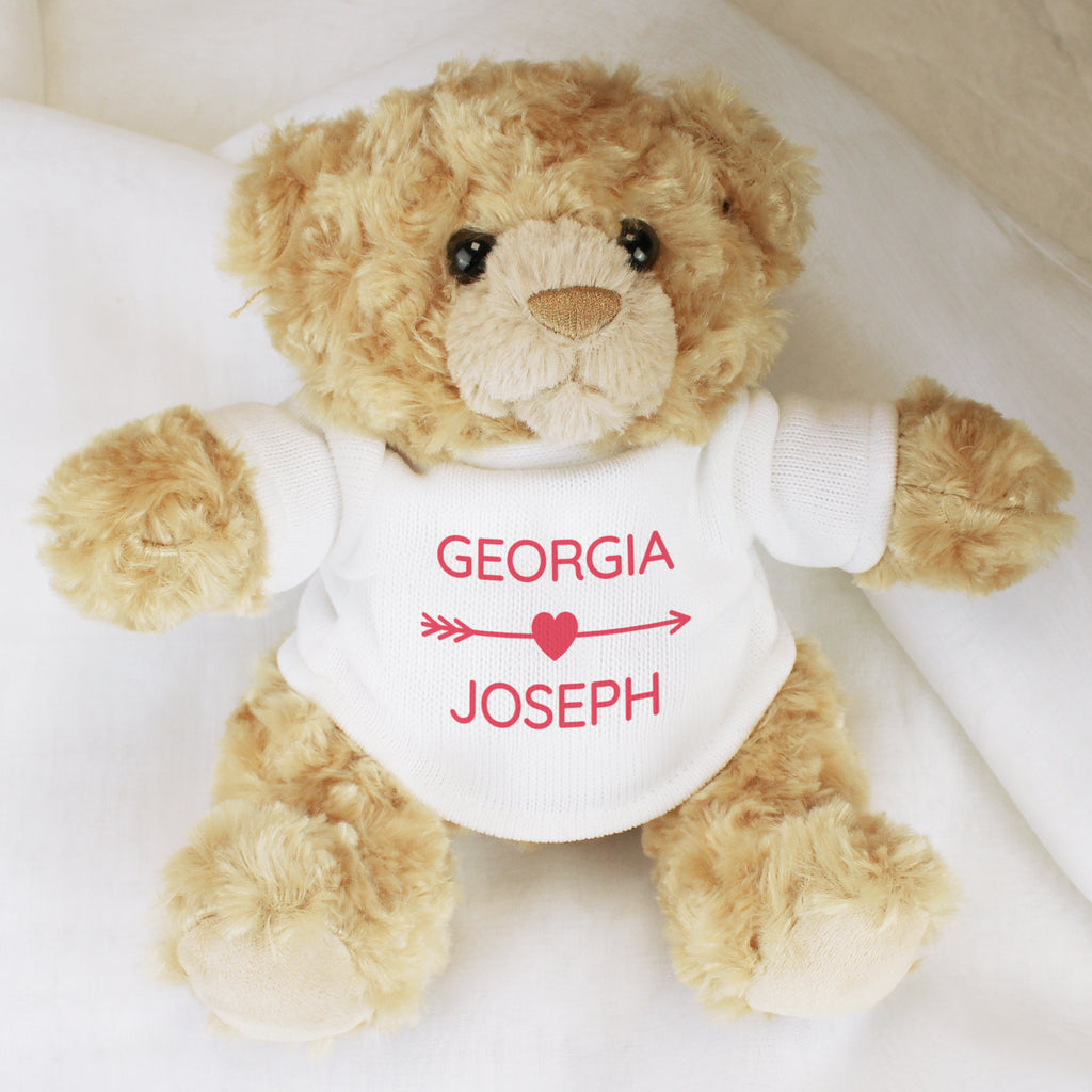 Personalised Cupids Love Heart Teddy Bear - Buy Plush at GiftMasters.co.uk