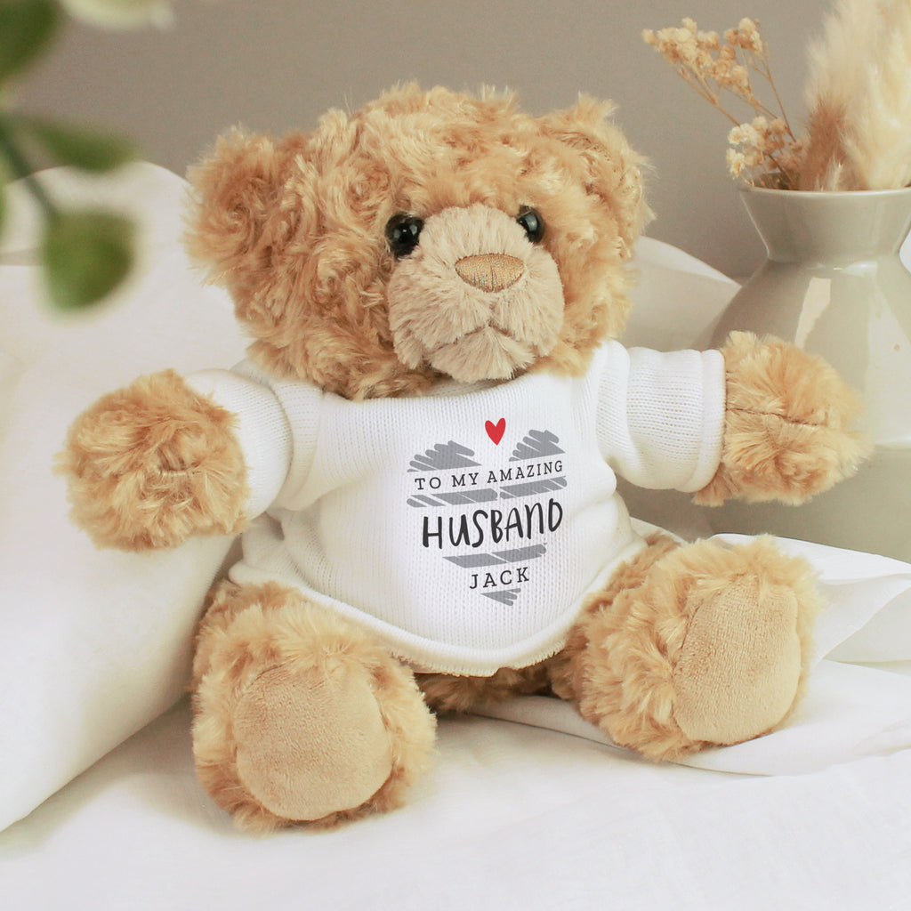 Personalised Scribble Heart Teddy Bear - Buy Plush at GiftMasters.co.uk