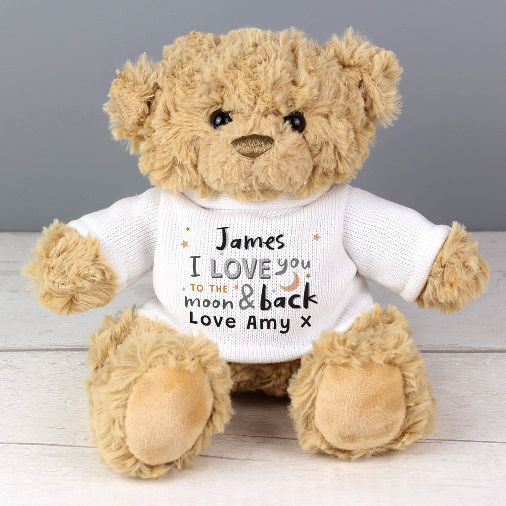 Personalised To the Moon and Back Teddy Bear - Buy Plush at GiftMasters.co.uk
