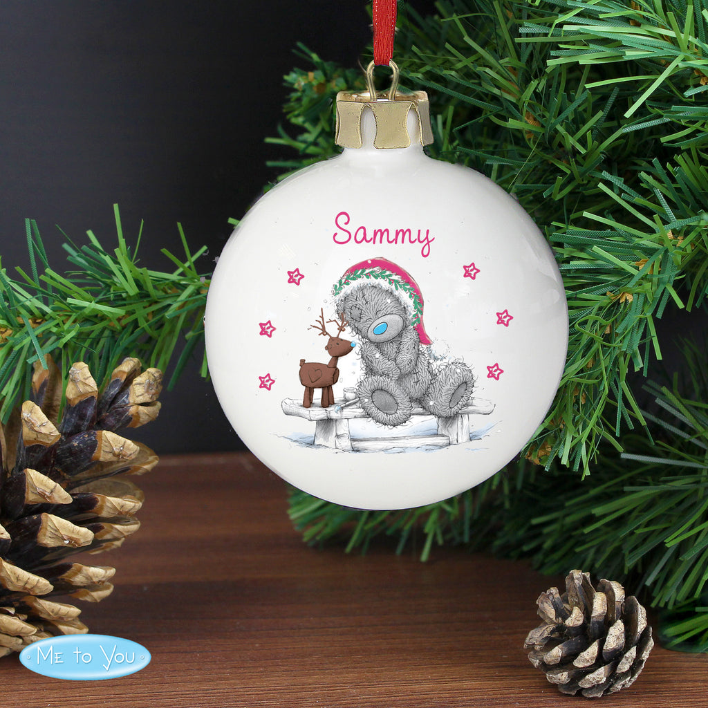 Personalised Me To You Reindeer Bauble - Buy Christmas Decorations at GiftMasters.co.uk