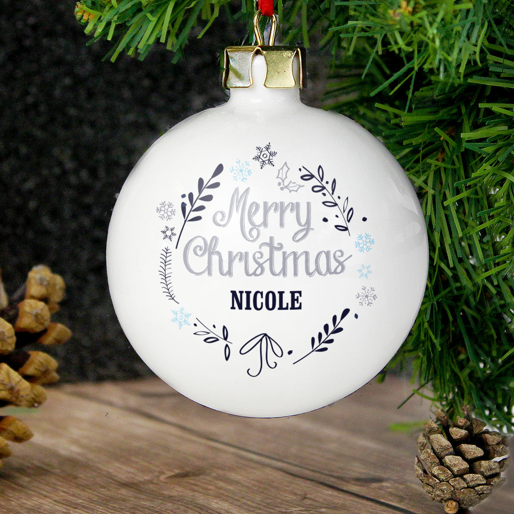 Personalised Christmas Frost Bauble - Buy Christmas Decorations at GiftMasters.co.uk