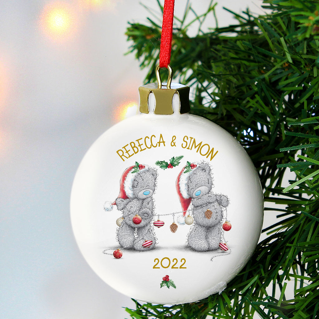 Personalised Me to You Christmas Couple's Bauble - Buy Christmas Decorations at GiftMasters.co.uk