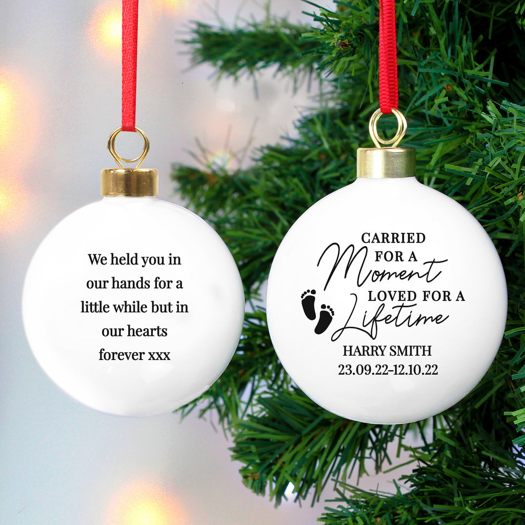 Personalised Carried For A Moment Bauble - Buy Christmas Decorations at GiftMasters.co.uk