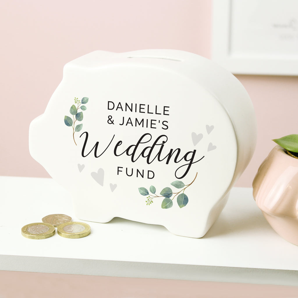 Personalised Wedding Piggy Bank - Buy Money Boxes at GiftMasters.co.uk