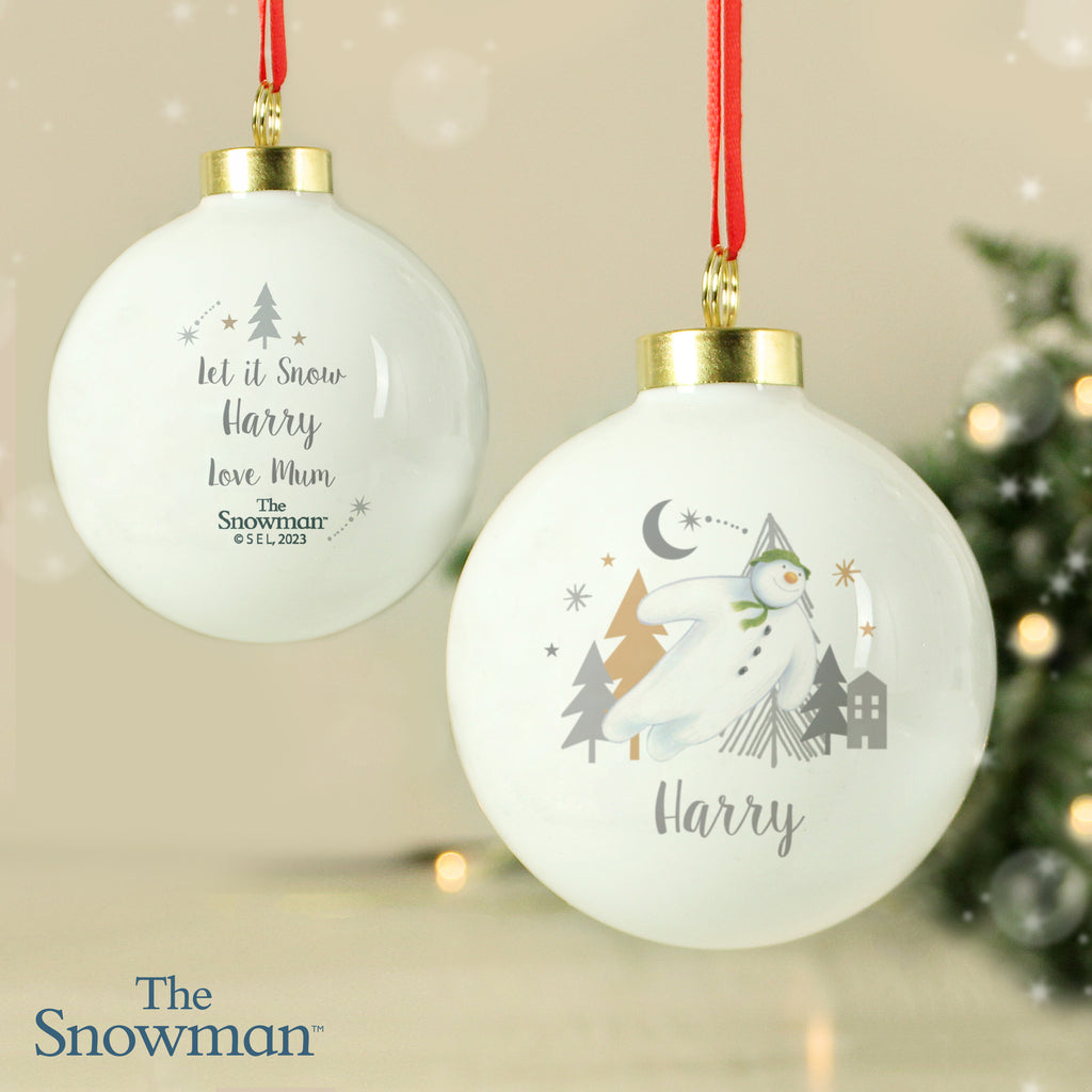 Personalised The Snowman Magical Adventure Bauble - Buy Christmas Decorations at GiftMasters.co.uk