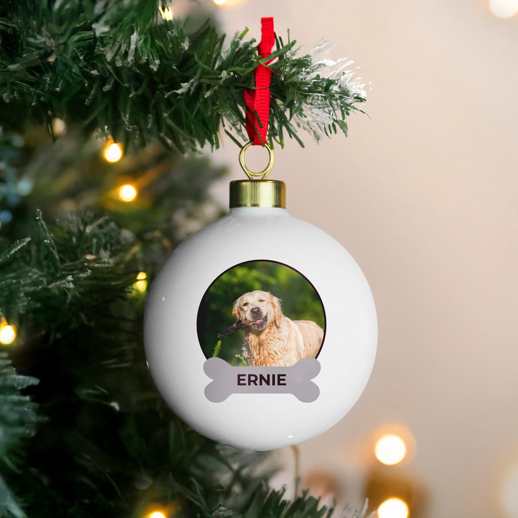 Personalised Photo Upload Dog Christmas Bauble - Buy Christmas Decorations at GiftMasters.co.uk