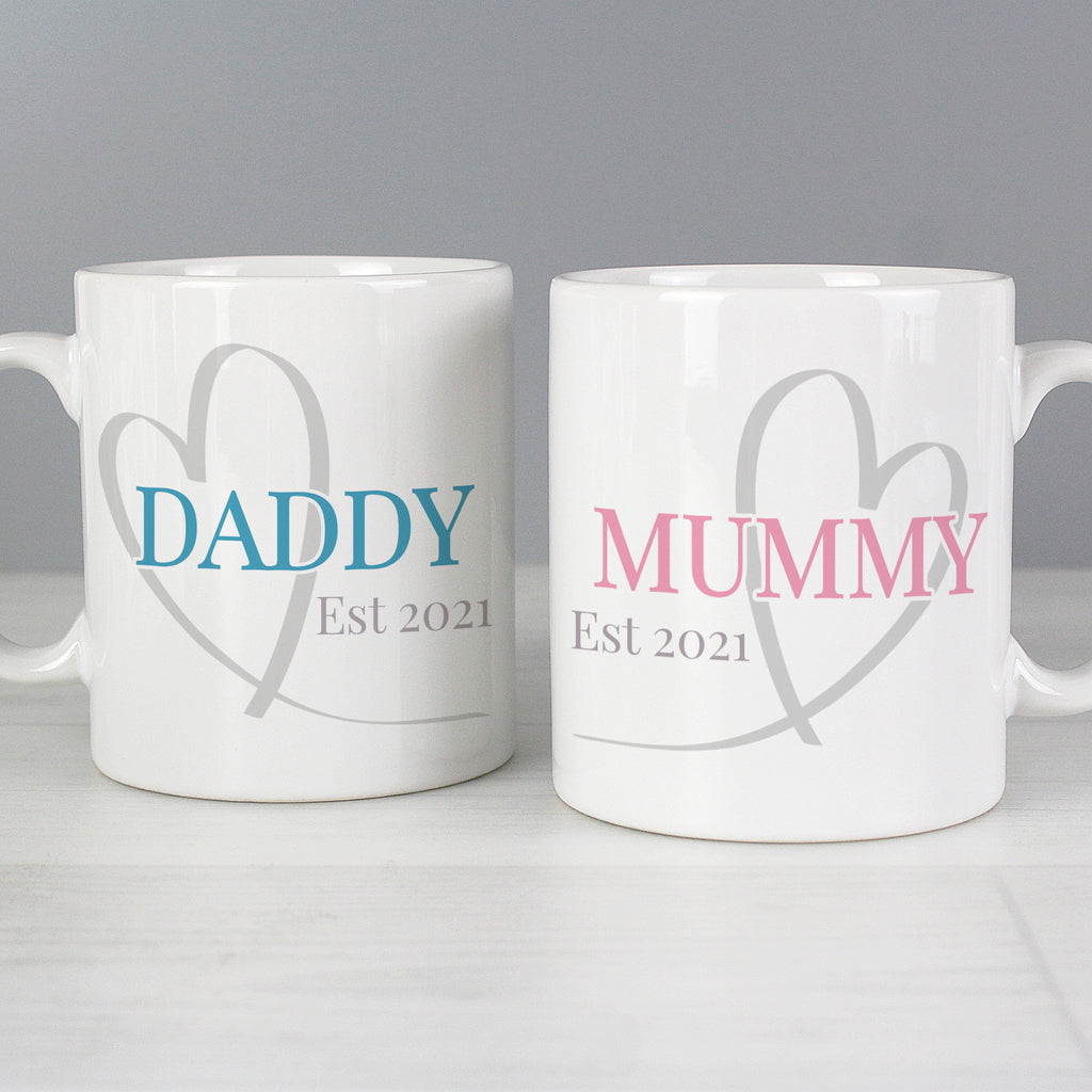 Personalised Mummy & Daddy Mug Set - Buy Mugs at GiftMasters.co.uk