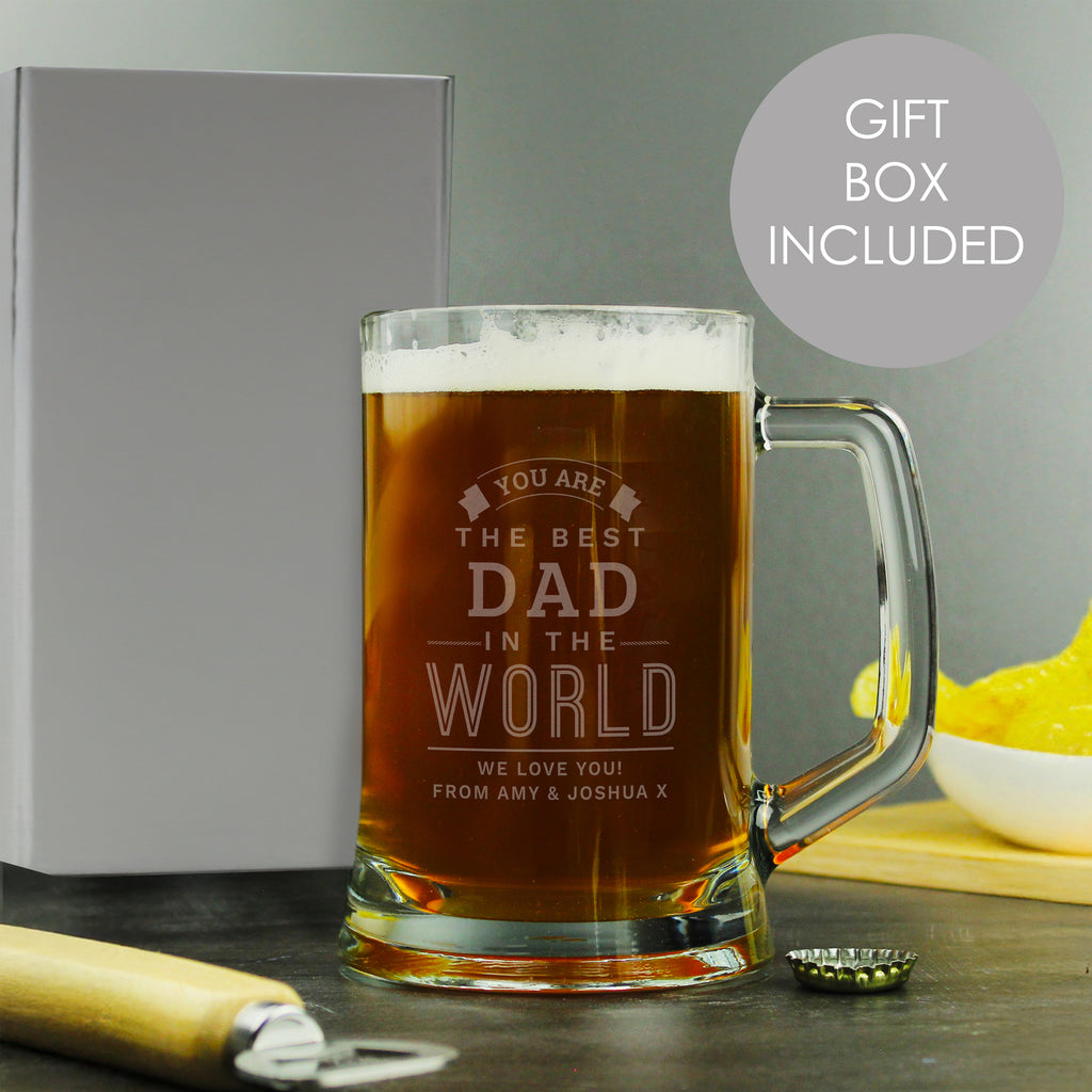 Personalised Best in The World Pint Stern Tankard - Buy Glasses & Barware at GiftMasters.co.uk
