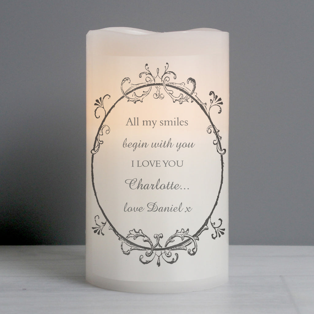 Personalised Ornate Frame LED Candle - Buy LED Lights, Candles & Decorations at GiftMasters.co.uk