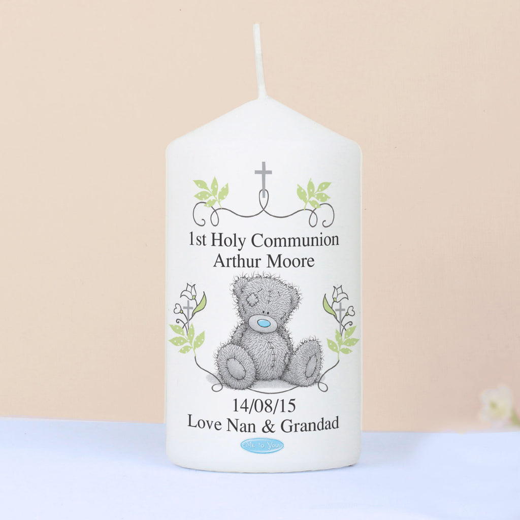 Personalised Me To You Religious Cross Pillar Candle - Buy Candles & Reed Diffusers at GiftMasters.co.uk
