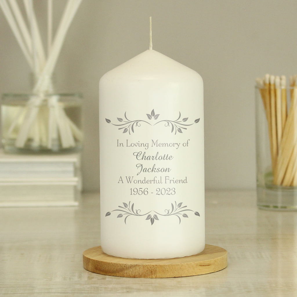 Personalised Sentiments Pillar Candle - Buy Candles & Reed Diffusers at GiftMasters.co.uk
