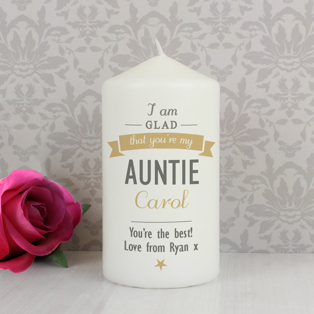 Personalised I Am Glad... Pillar Candle - Buy Candles & Reed Diffusers at GiftMasters.co.uk