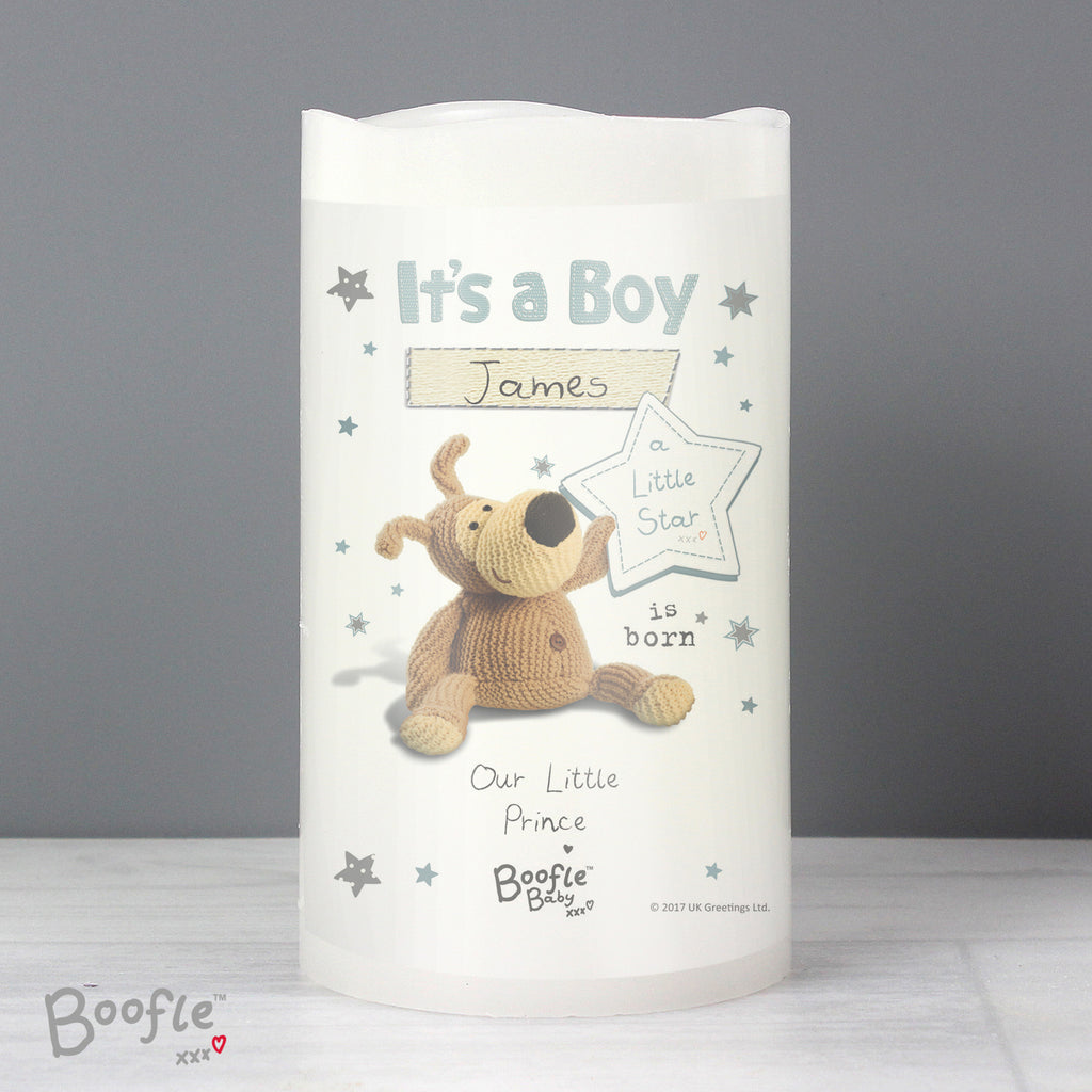 Personalised Boofle It's a Boy Nightlight LED Candle - Buy LED Lights, Candles & Decorations at GiftMasters.co.uk