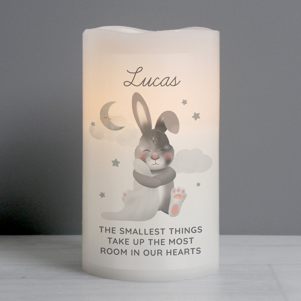 Personalised Baby Bunny LED Candle - Buy LED Lights, Candles & Decorations at GiftMasters.co.uk