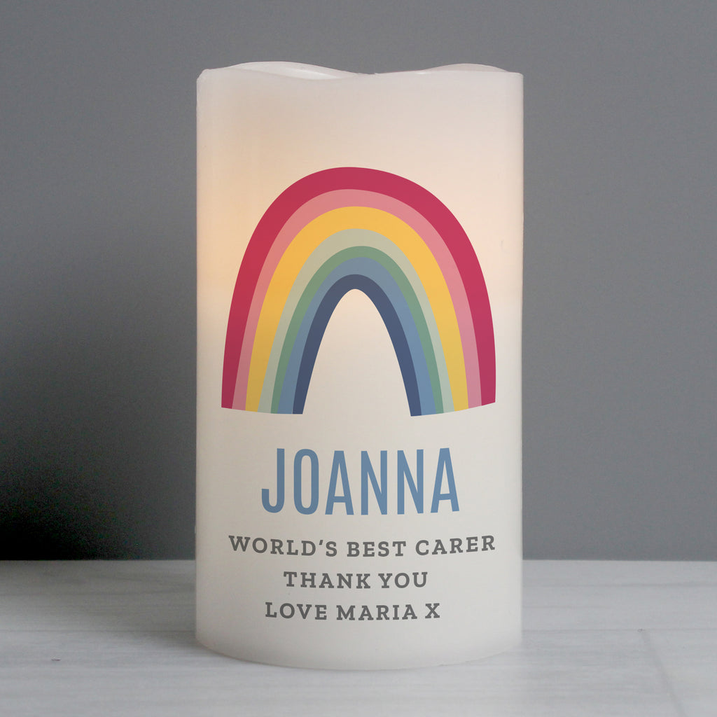 Personalised Rainbow LED Candle - Buy LED Lights, Candles & Decorations at GiftMasters.co.uk