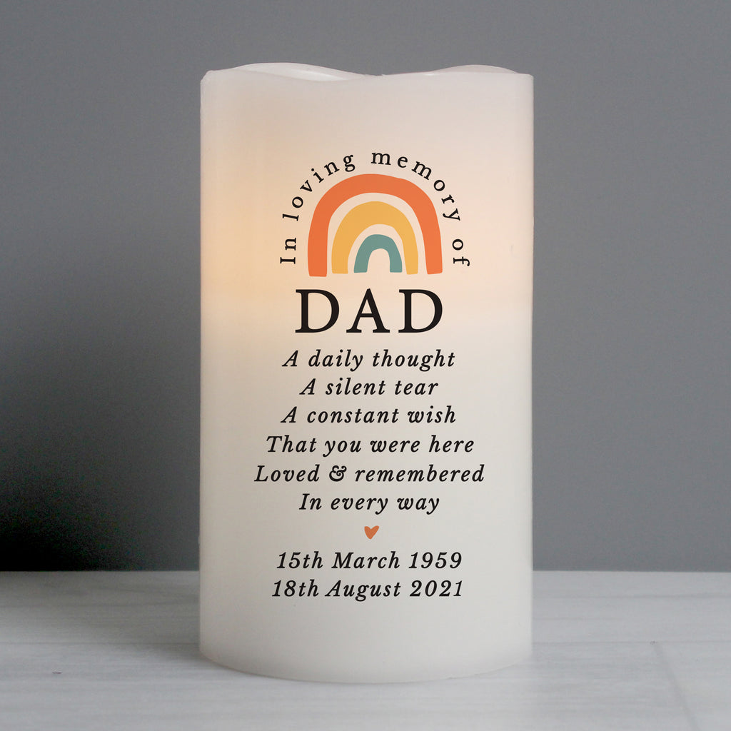 Personalised In Loving Memory Rainbow LED candle - Buy LED Lights, Candles & Decorations at GiftMasters.co.uk