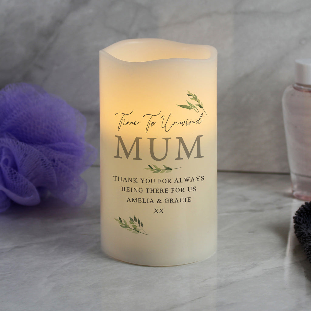 Personalised Botanical LED Candle - Buy LED Lights, Candles & Decorations at GiftMasters.co.uk