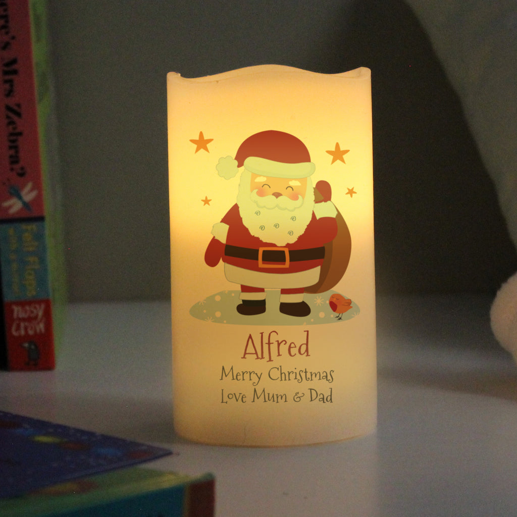 Personalised Christmas Santa LED Candle - Buy LED Lights, Candles & Decorations at GiftMasters.co.uk
