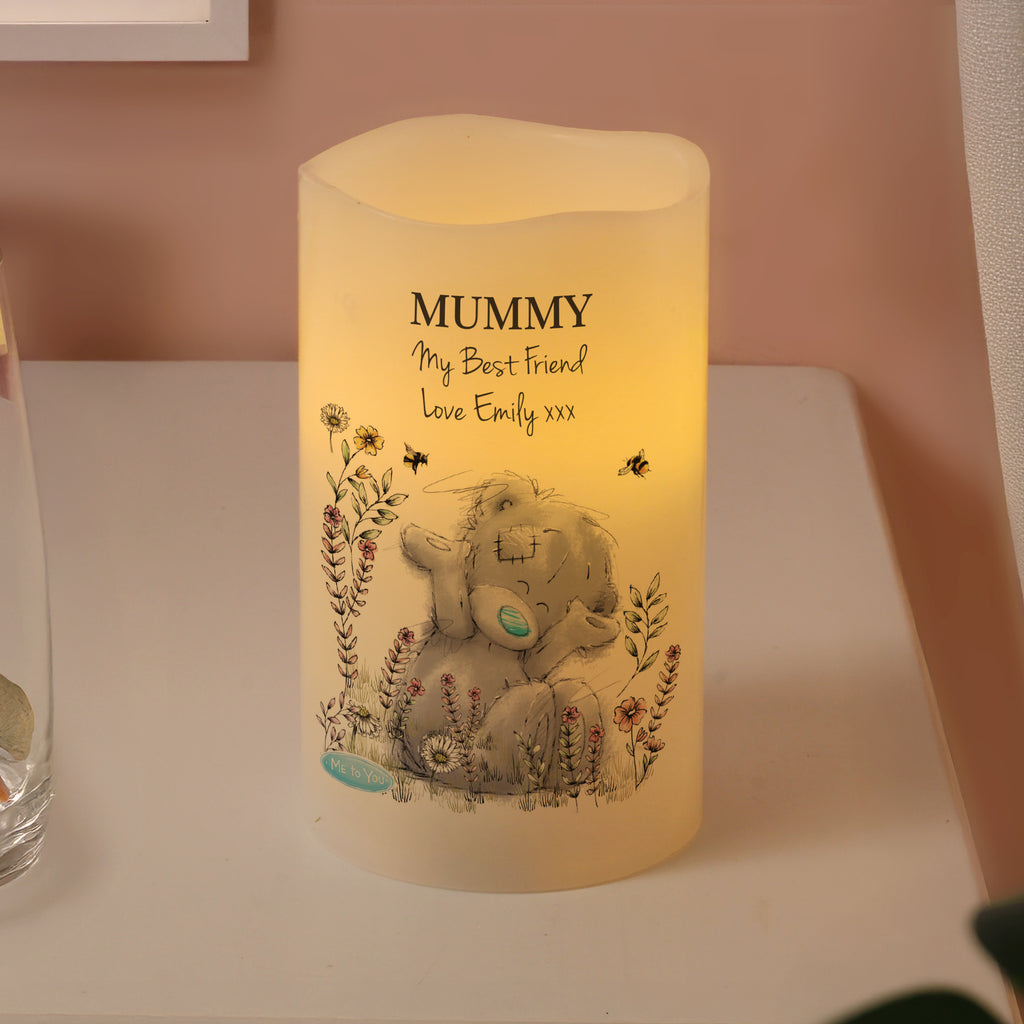 Personalised Me to You Floral LED Candle - Buy LED Lights, Candles & Decorations at GiftMasters.co.uk