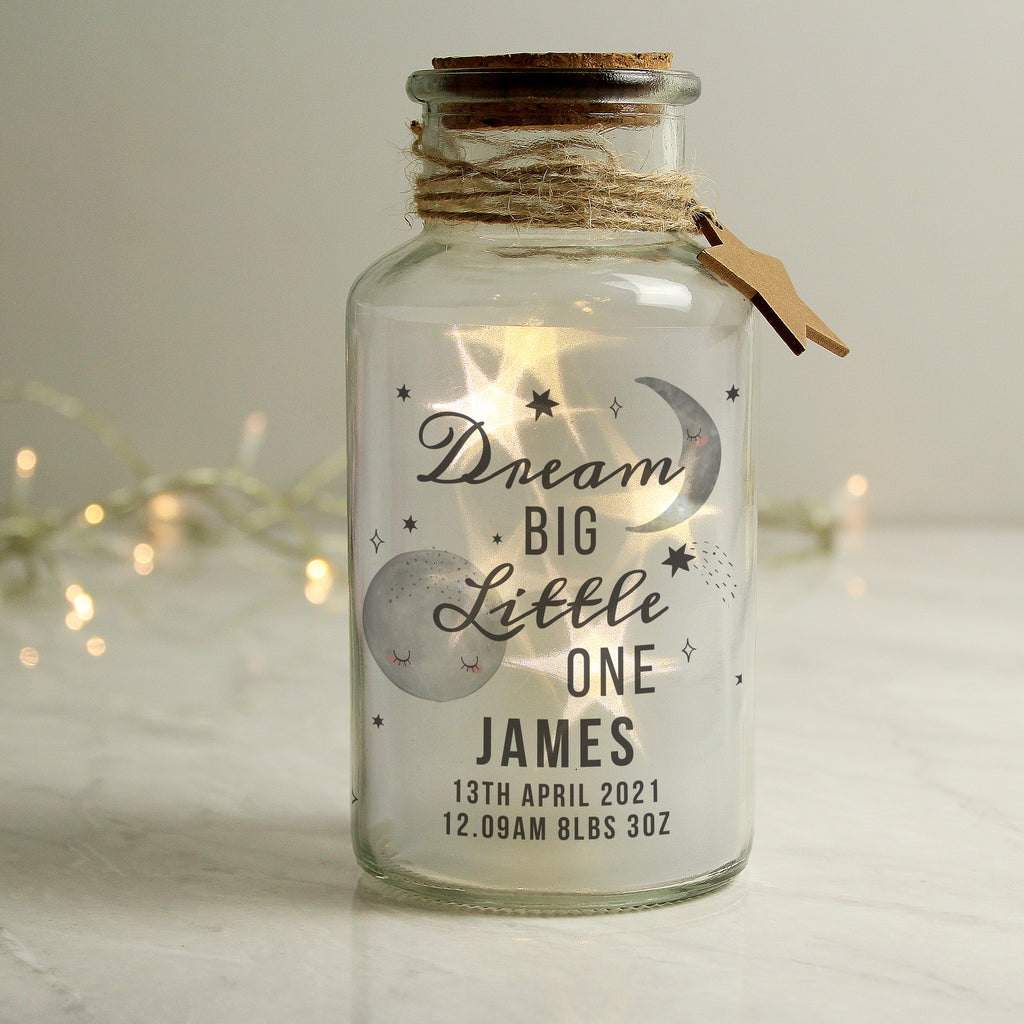 Personalised Dream Big LED Glass Jar - Buy LED Lights, Candles & Decorations at GiftMasters.co.uk