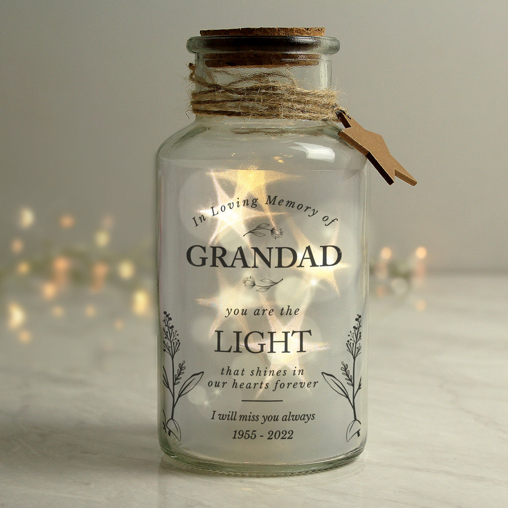 Personalised In Loving Memory LED Glass Jar - Buy LED Lights, Candles & Decorations at GiftMasters.co.uk