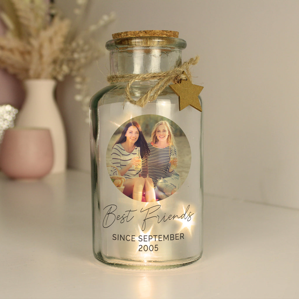 Personalised Photo Upload LED Glass Jar - Buy Photo Upload Products at GiftMasters.co.uk