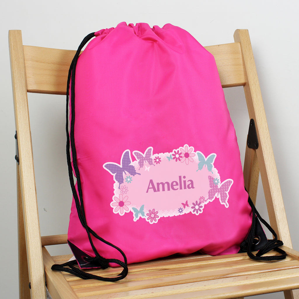 Personalised Butterfly Swim & Kit Bag - Buy Textiles at GiftMasters.co.uk