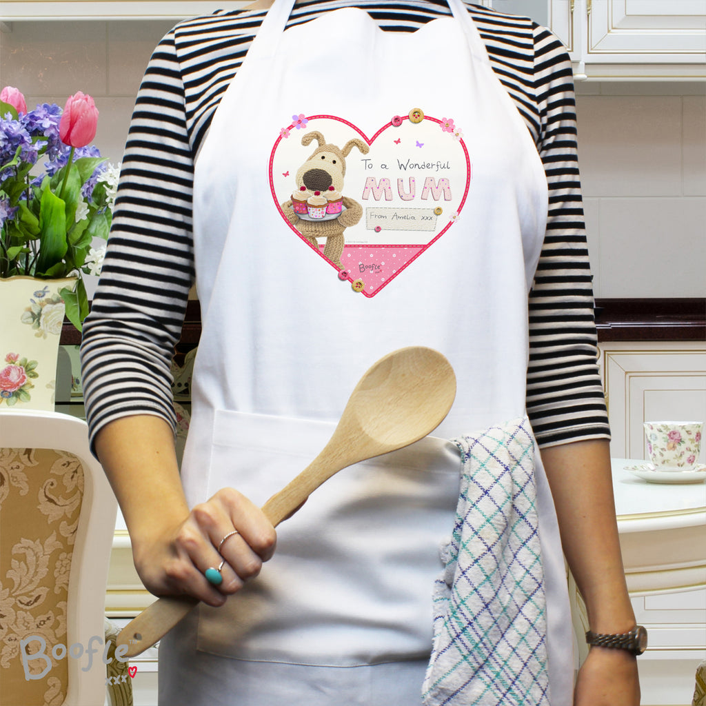 Personalised Boofle Flowers Apron - Buy Kitchen, Baking & Dining Gifts at GiftMasters.co.uk