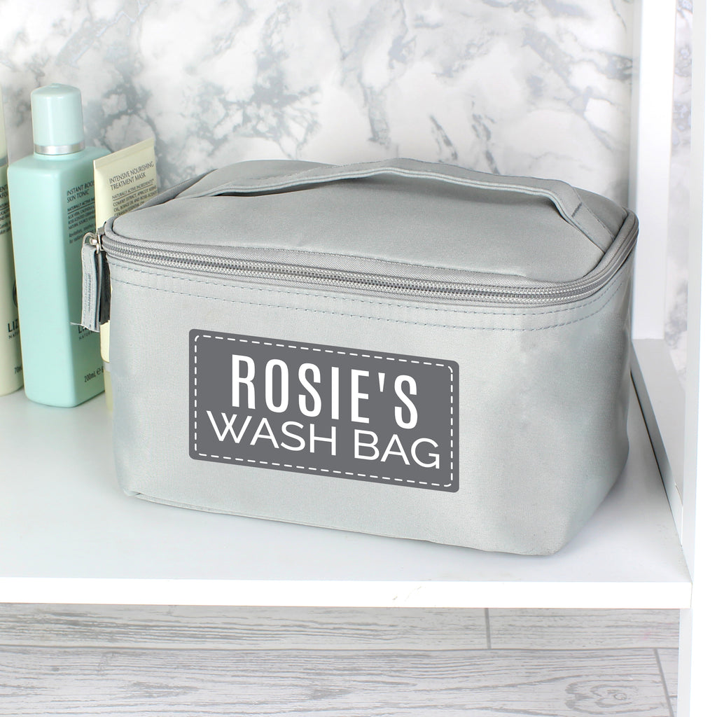 Personalised Classic Grey Toiletry Bag - Buy Textiles at GiftMasters.co.uk
