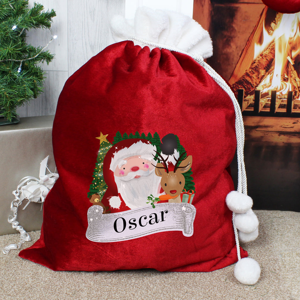 Personalised Christmas Santa Red Sack - Buy Christmas Decorations at GiftMasters.co.uk