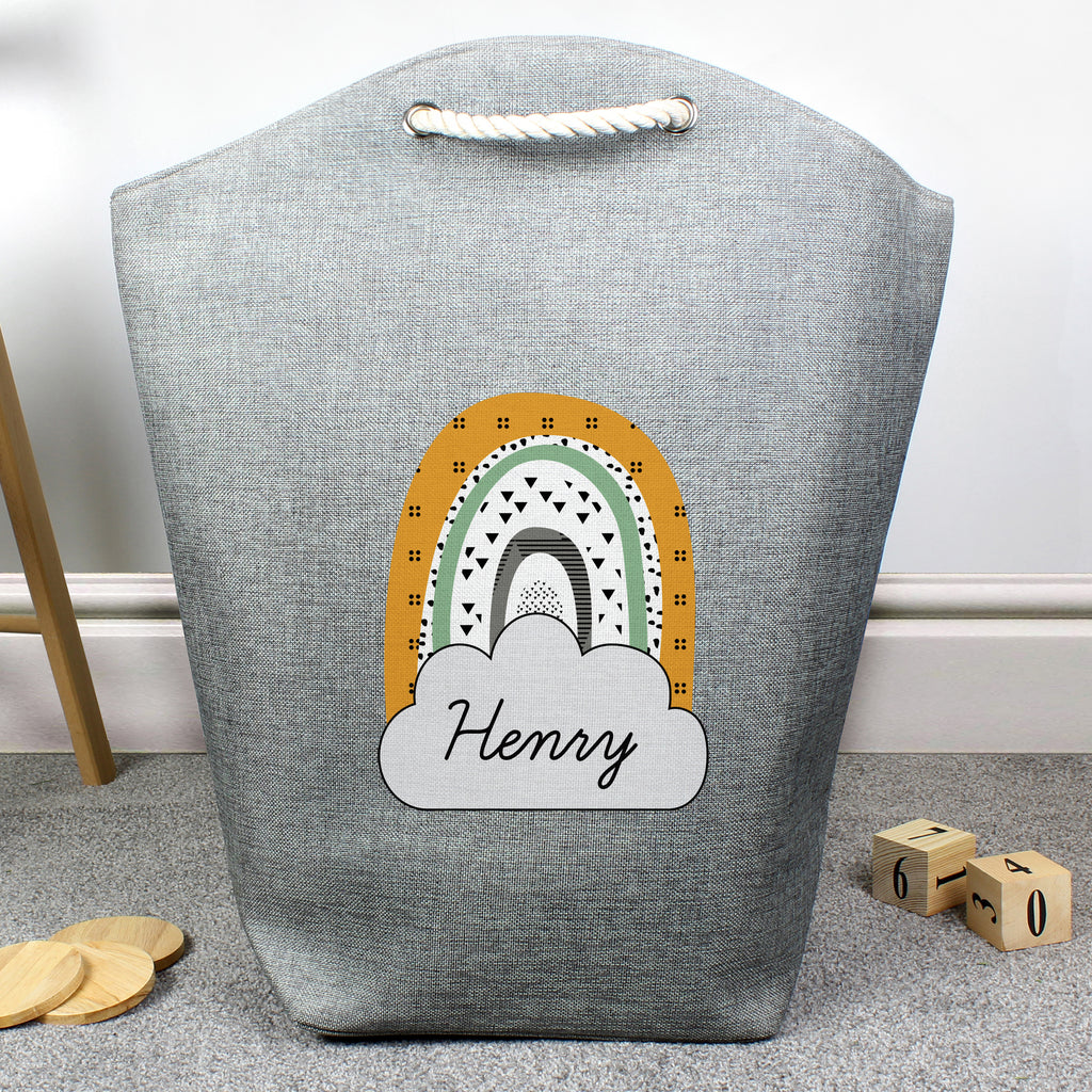 Personalised Mustard & Green Rainbow Storage Bag - Buy Storage at GiftMasters.co.uk
