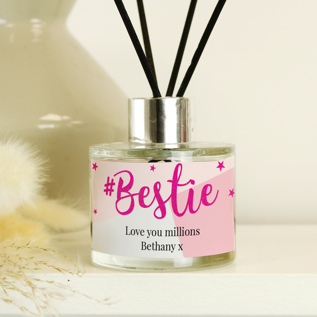 Personalised #Bestie Reed Diffuser - Buy Candles & Reed Diffusers at GiftMasters.co.uk