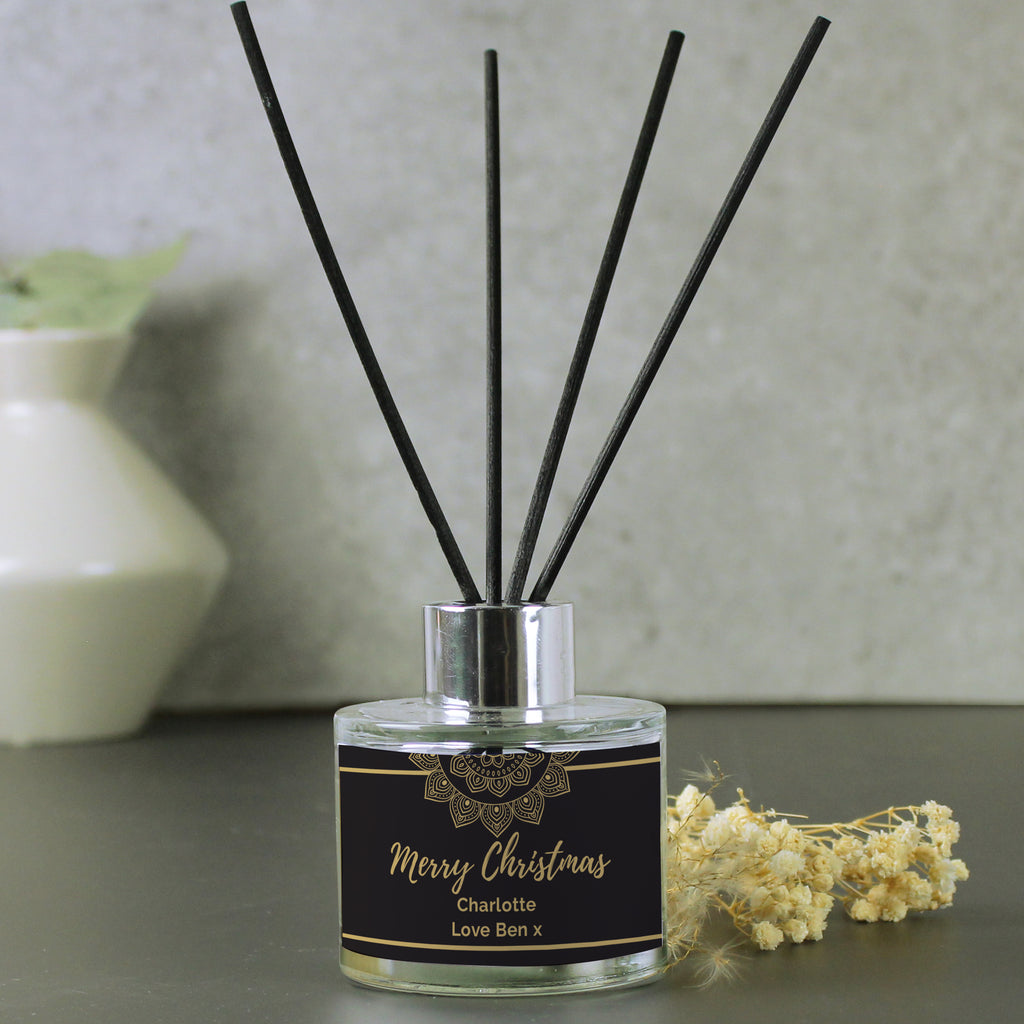 Personalised Gold Mandala Reed Diffuser - Buy Candles & Reed Diffusers at GiftMasters.co.uk
