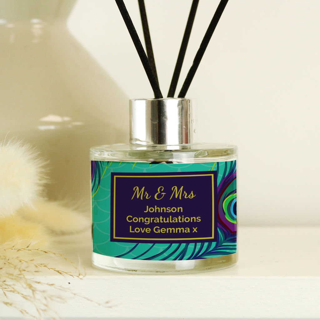 Personalised Peacock Reed Diffuser - Buy Candles & Reed Diffusers at GiftMasters.co.uk
