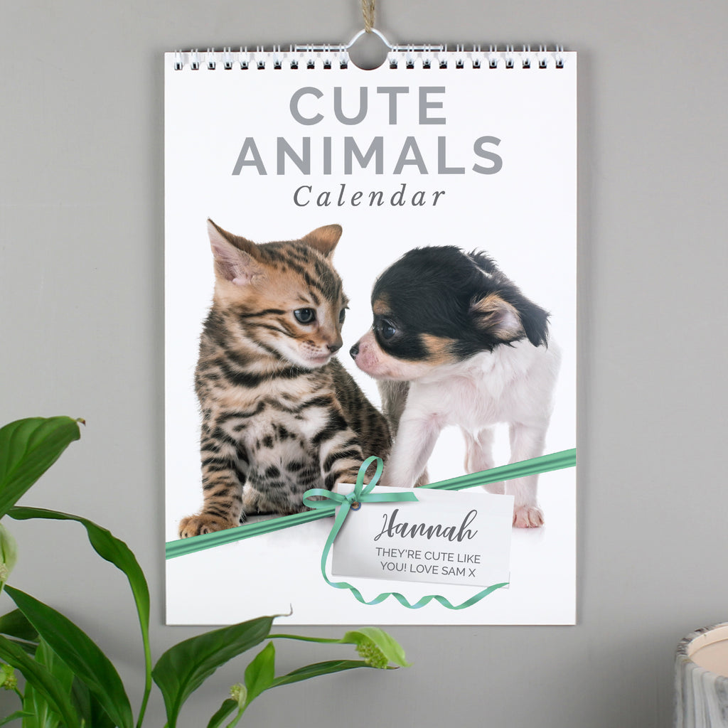 Personalised A4 Cute Animals Calendar - Buy Stationery & Pens at GiftMasters.co.uk
