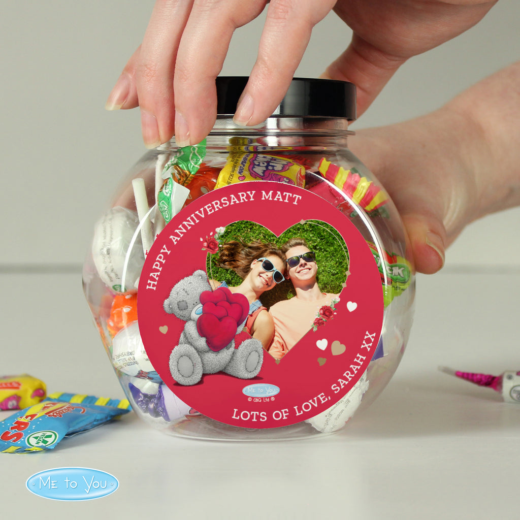 Personalised Me To You Heart Photo Upload Sweet Jar - Buy Confectionery at GiftMasters.co.uk