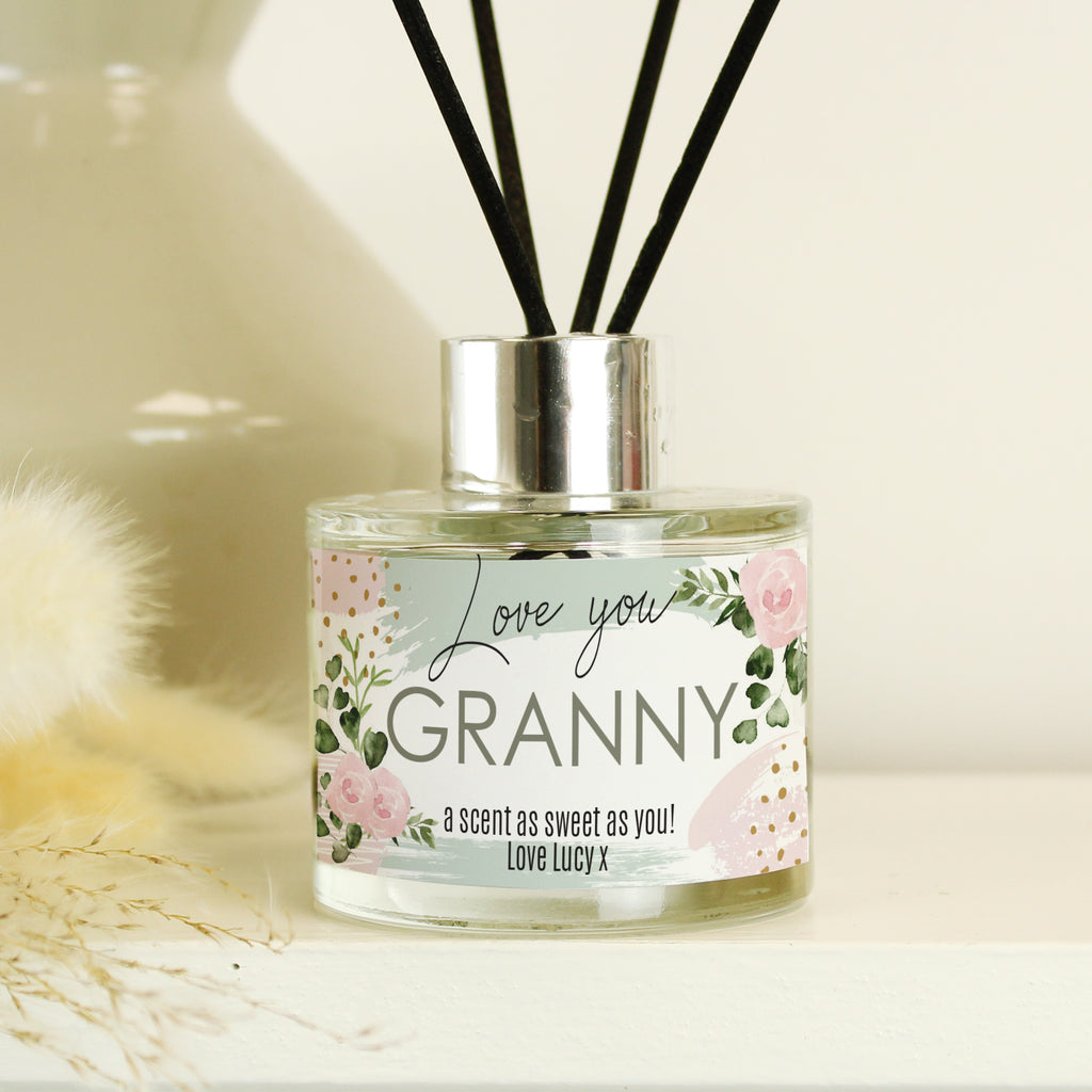 Personalised Abstract Rose Reed Diffuser - Buy Candles & Reed Diffusers at GiftMasters.co.uk