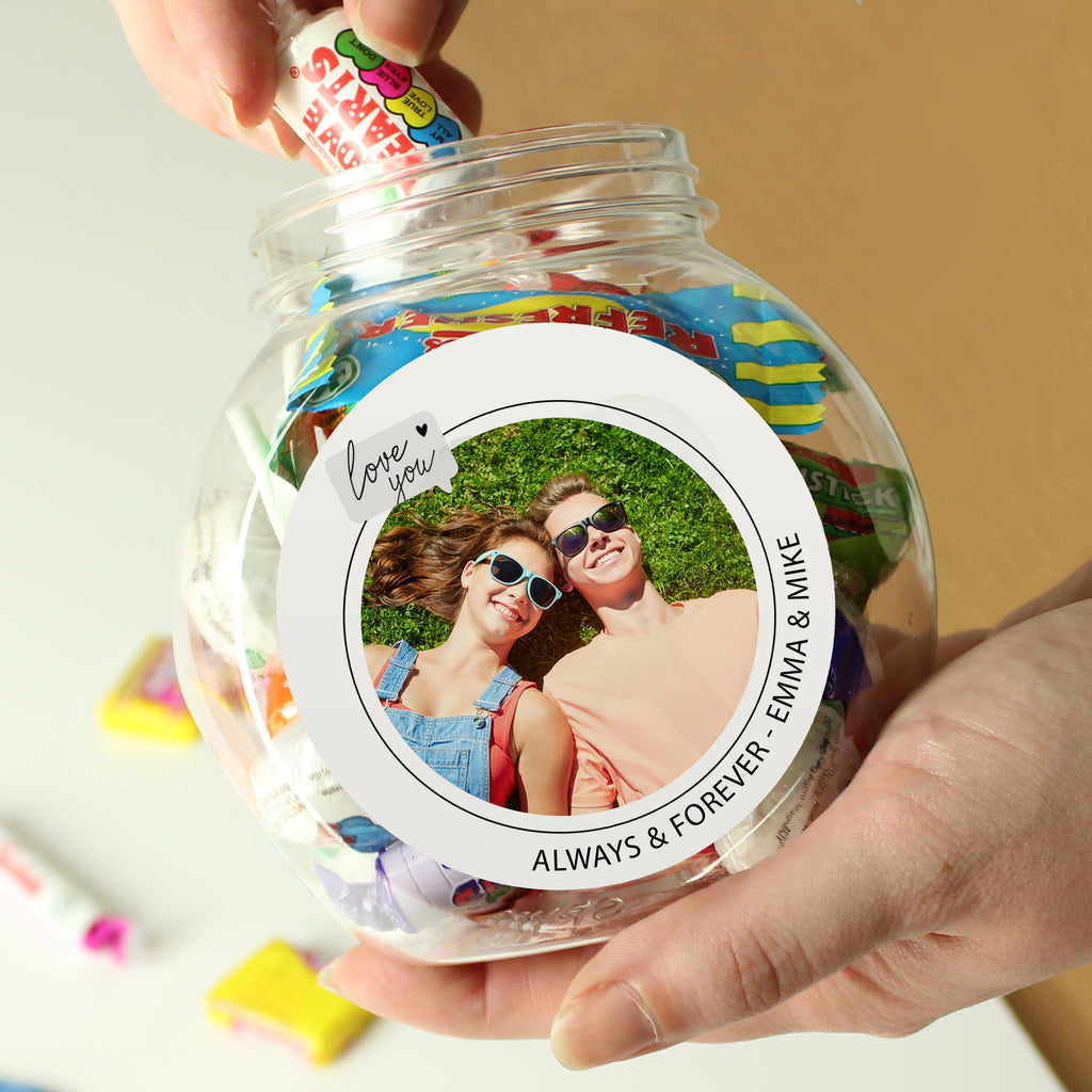 Personalised Love You Snapshot Photo Upload Sweet Jar - Buy Confectionery at GiftMasters.co.uk