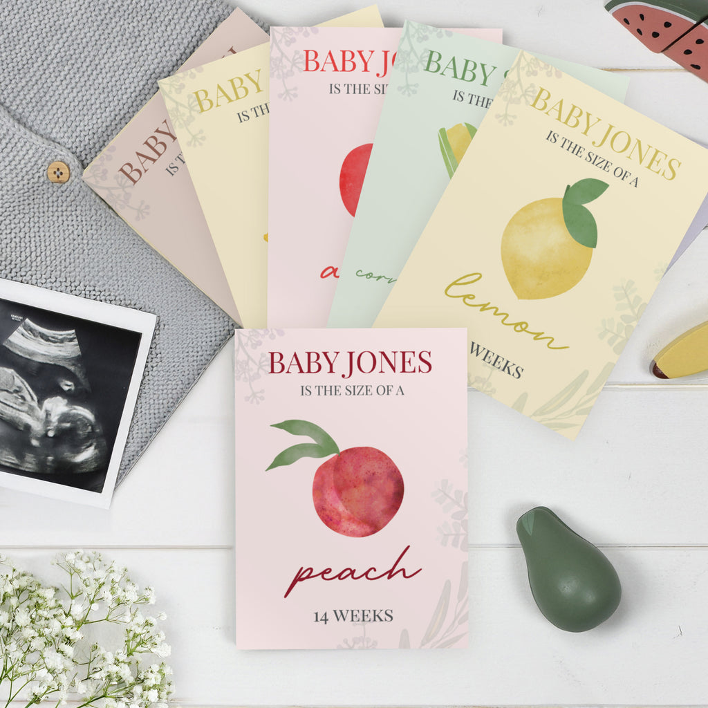 Personalised Bump to Baby Pregnancy Milestone Cards - Buy Keepsakes at GiftMasters.co.uk