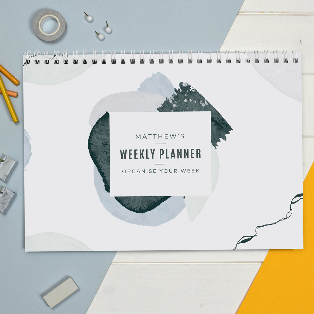 Personalised Abstract A4 Desk Planner - Buy Stationery & Pens at GiftMasters.co.uk