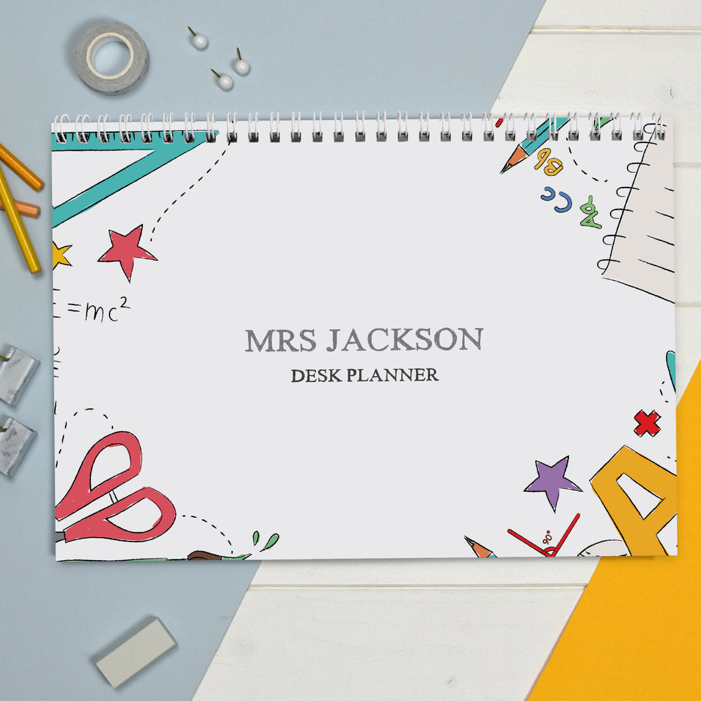Personalised Teacher A4 Desk Planner - Buy Stationery & Pens at GiftMasters.co.uk
