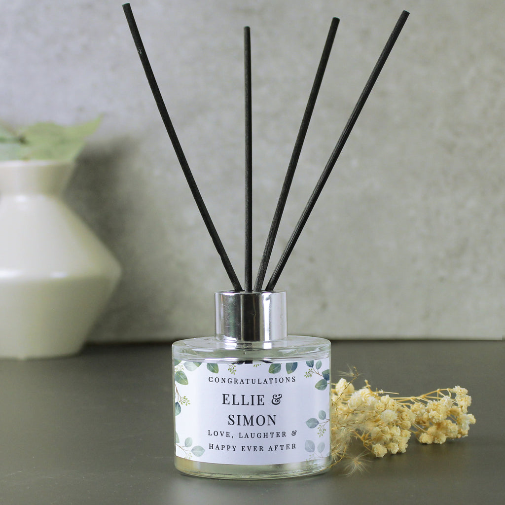 Personalised Botanical Free Text Reed Diffuser - Buy Candles & Reed Diffusers at GiftMasters.co.uk